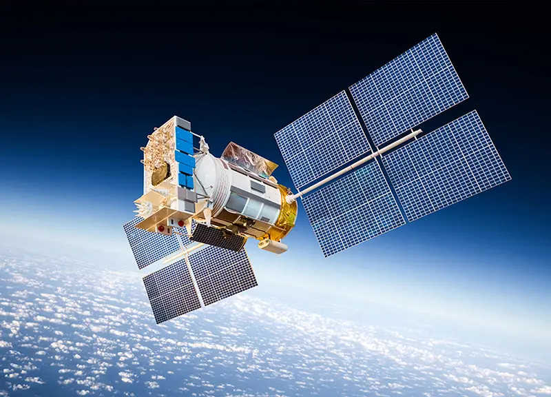 NASA CGI satellite in Earth's orbit